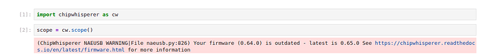 firmware (0.64.0) is outdated