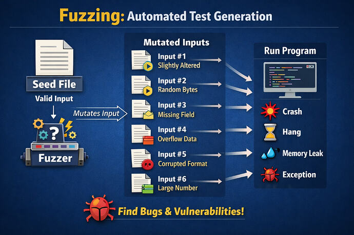 diagram showing one seed file being mutated into many different versions