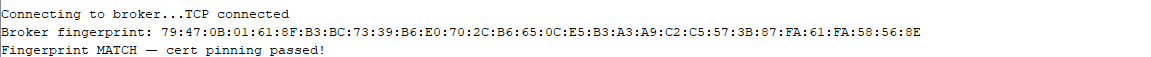 Serial Monitor showing MATCH